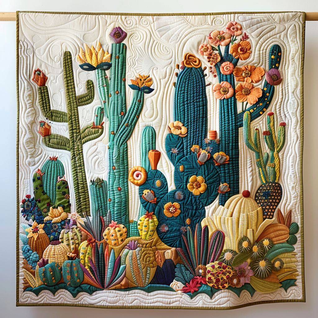 Succulent Splashes Quilted Blanket