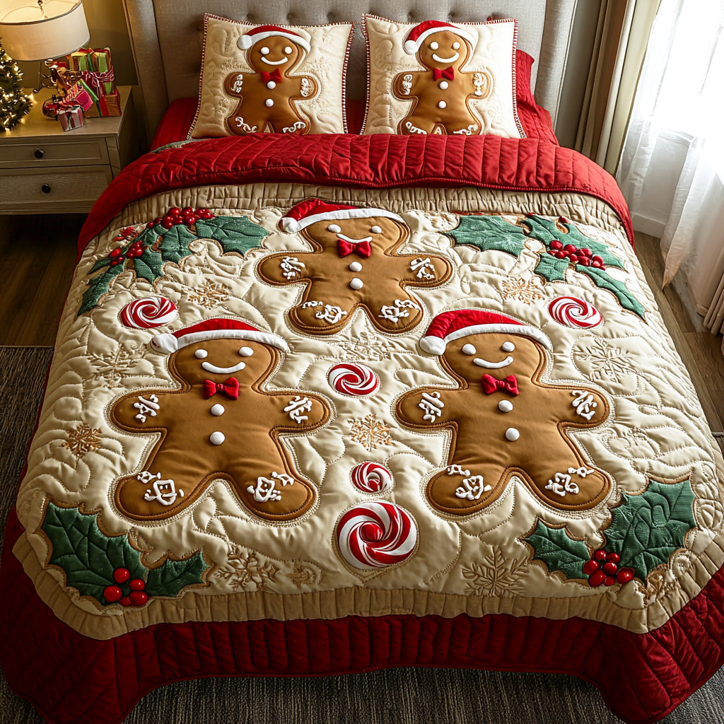 Sugar Cottage Holiday 3-Piece Quilted Bedding Set
