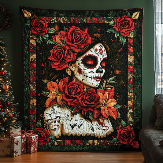 Sugar Skull Delight Quilted Blanket