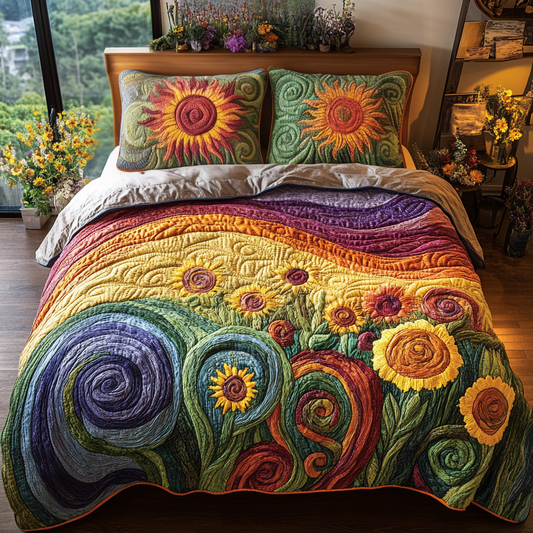 Summer Waves 3-Piece Quilted Bedding Set