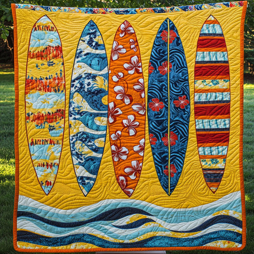 Summer Waves Quilted Blanket