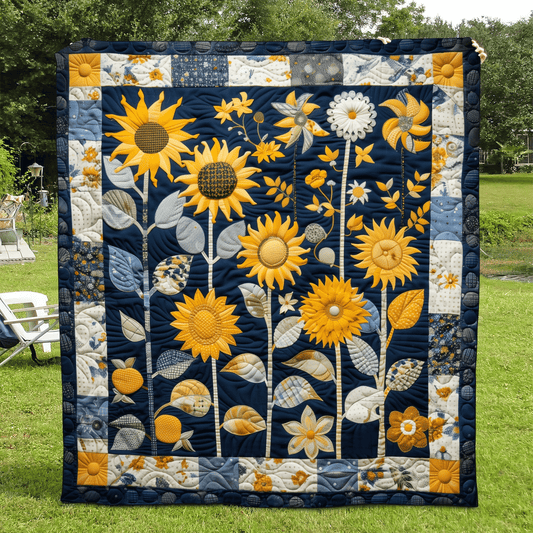 Sunburst Floral Quilted Blanket