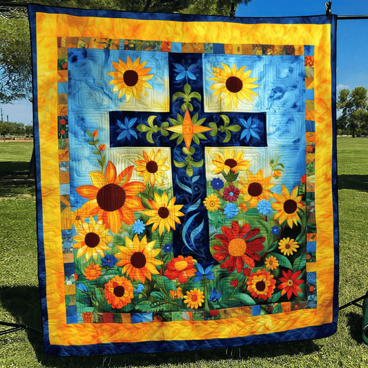 Sunburst Meadow Quilted Blanket