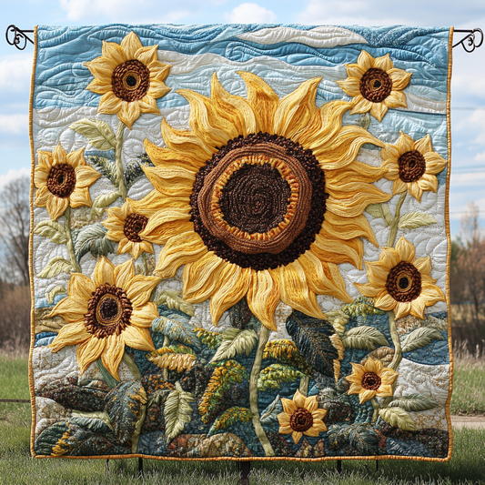 Sunburst Beauty Quilted Blanket
