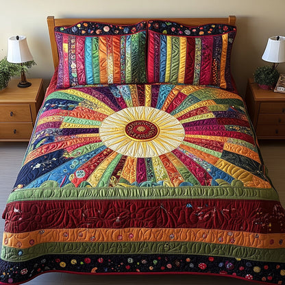 Sunburst Comfort 3-Piece Quilted Bedding Set