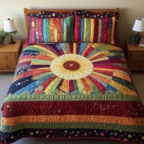 Sunburst Comfort 3-Piece Quilted Bedding Set