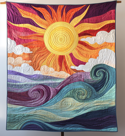 Sunburst Delight Quilted Blanket