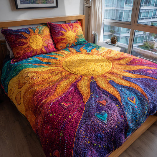 Sunburst Love 3-Piece Quilted Bedding Set