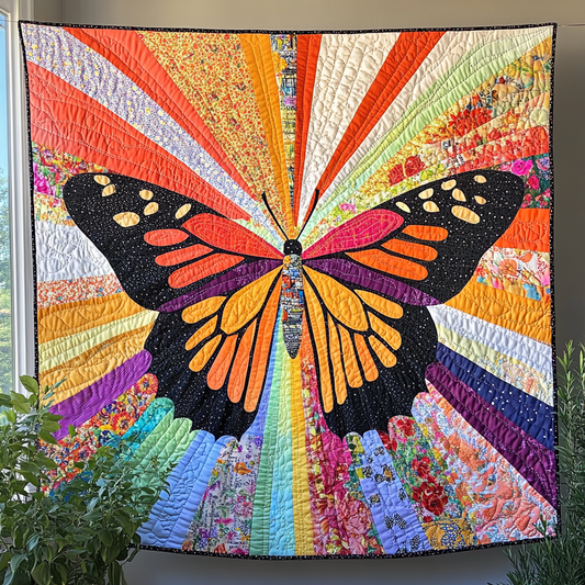 Sunburst Monarch Quilted Blanket