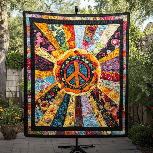 Sunburst Peace Quilted Blanket