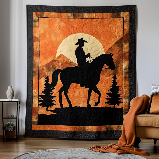 Sundown Silhouette Quilted Blanket