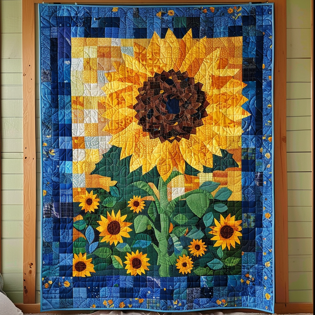 Sunflower Delight Quilted Blanket
