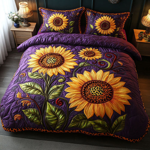 Sunflower Bliss 3-Piece Quilted Bedding Set