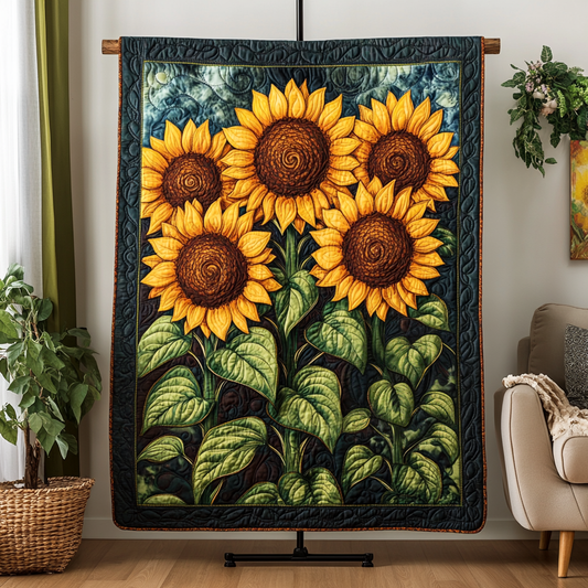 Sunflower Charm Quilted Blanket