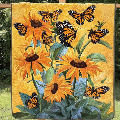 Sunflower Flight Quilted Blanket