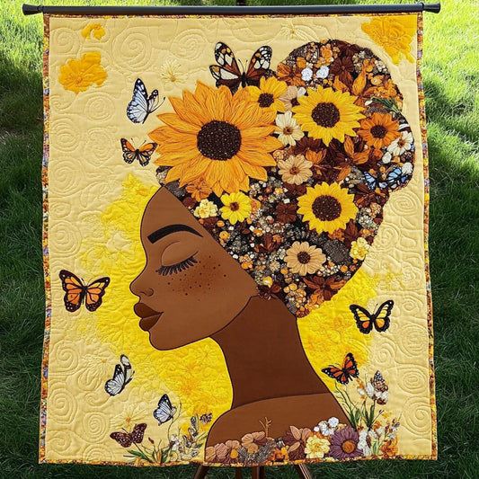 Sunflower Glow Quilted Blanket