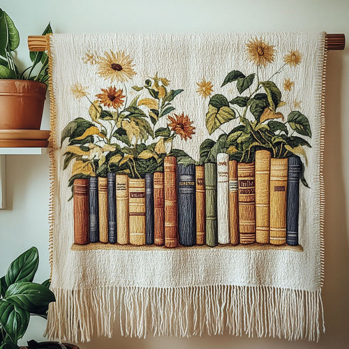 Sunflower Library Woven Throw Blanket