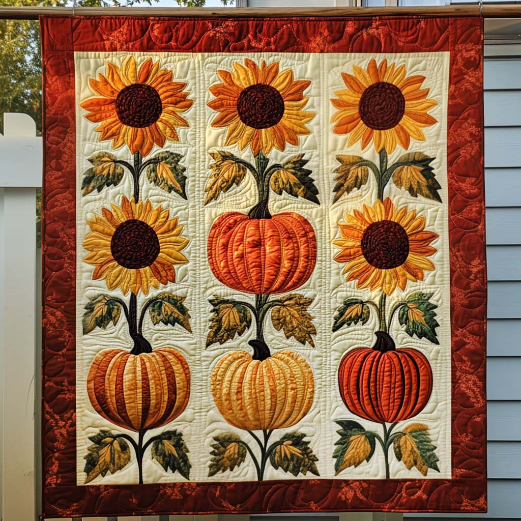 Sunflower Radiance Quilted Blanket