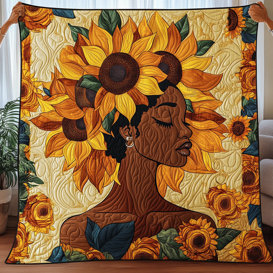Sunflower Soul Quilted Blanket