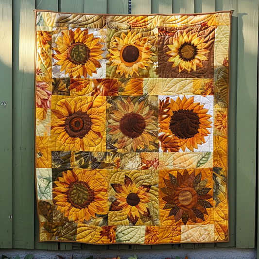 Sunflowers Garden Quilted Blanket