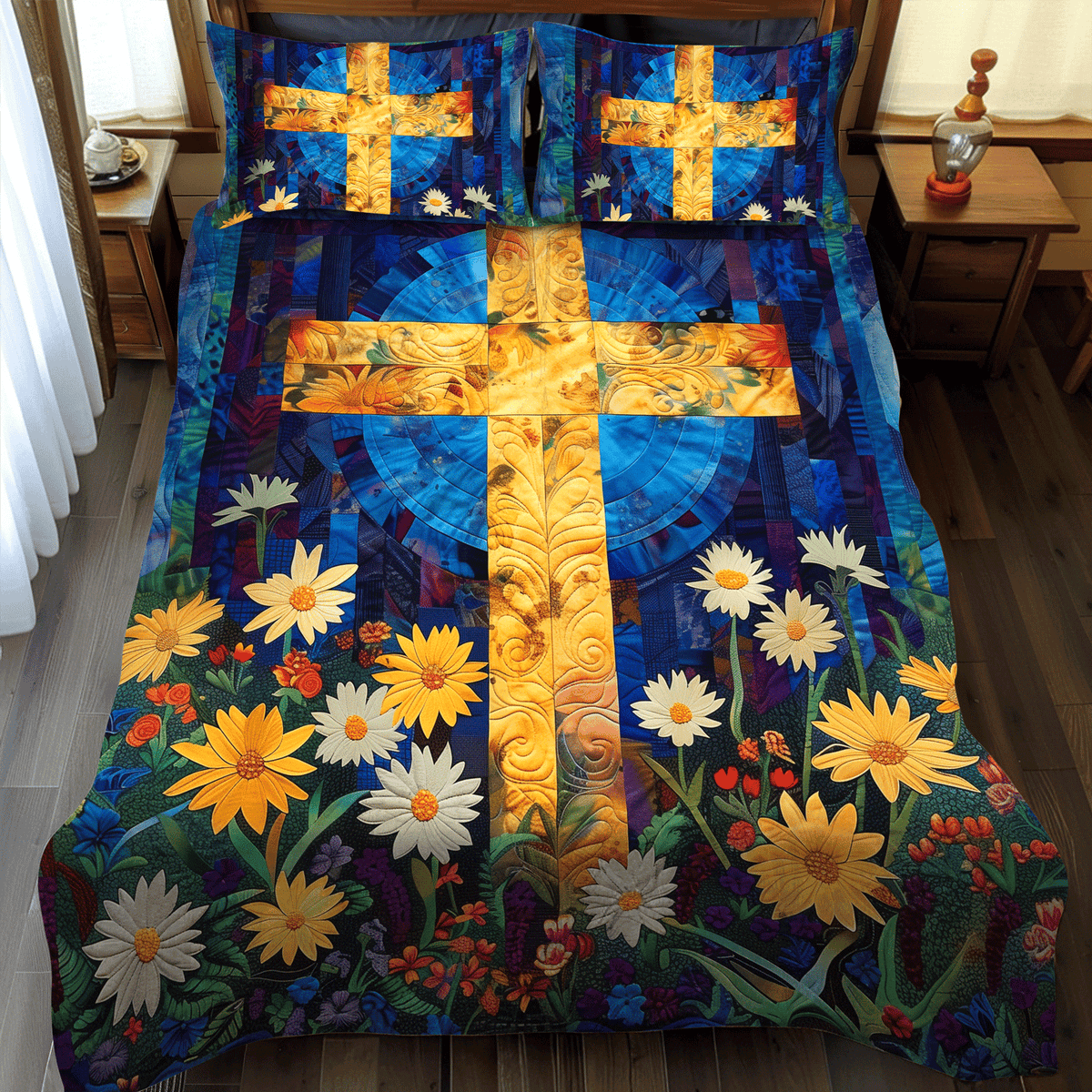 Sunlit Garden 3-Piece Quilted Bedding Set