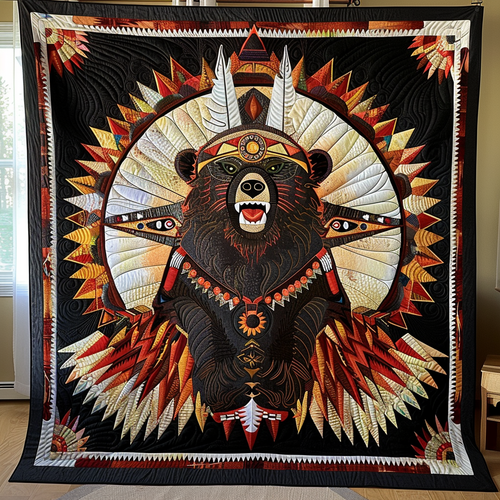 Sunlit Valor Bear Quilted Blanket