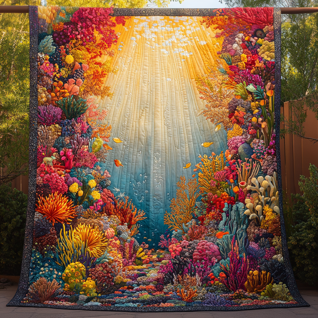 Sunlit Bloom Quilted Blanket