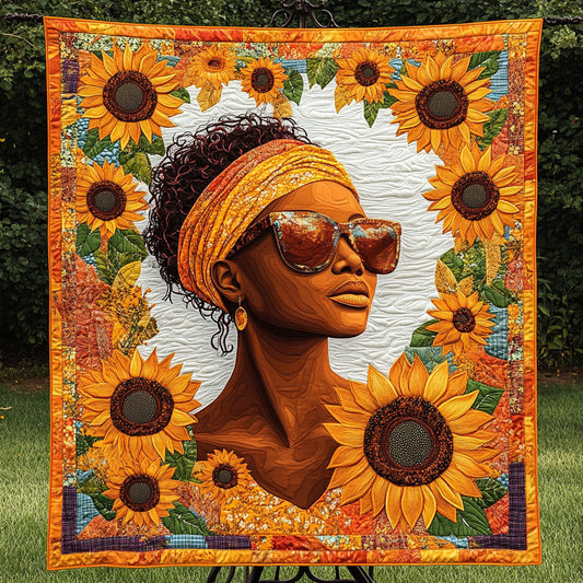 Sunlit Elegance Quilted Blanket