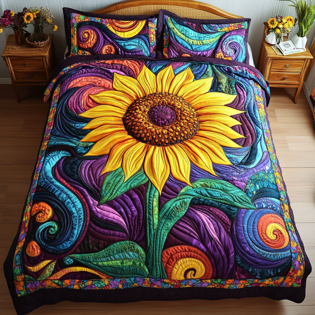 Sunlit Fields 3-Piece Quilted Bedding Set