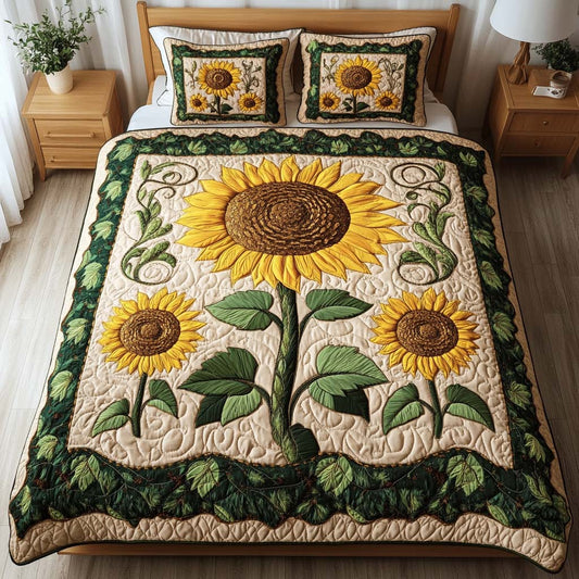 Sunlit Garden Charm 3-Piece Quilted Bedding Set