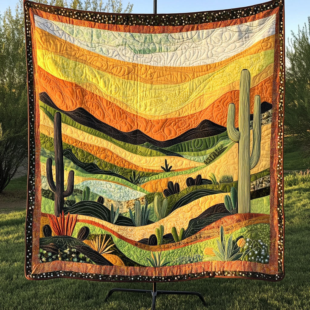 Sunlit Hills Quilted Blanket