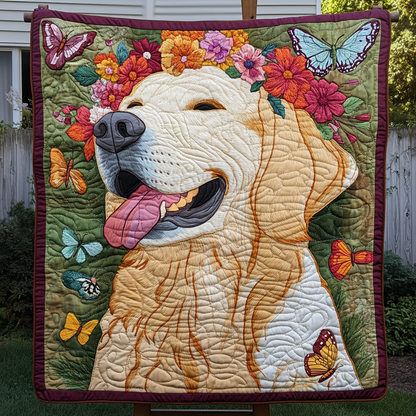 Sunlit Joyful Paws Quilted Blanket