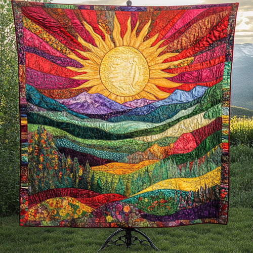 Sunlit Peaks Quilted Blanket