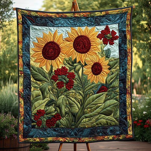 Sunlit Serenity Quilted Blanket