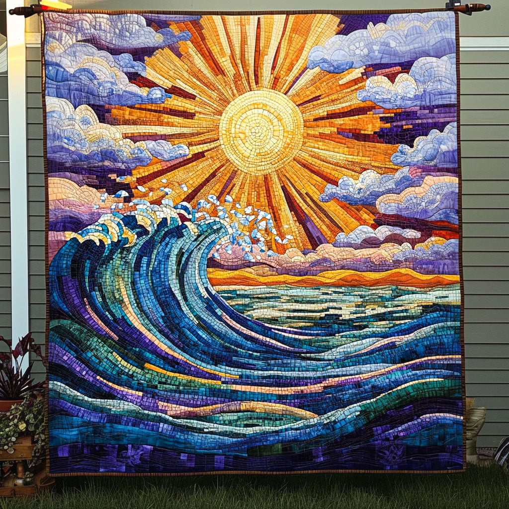 Sunlit Splash Quilted Blanket