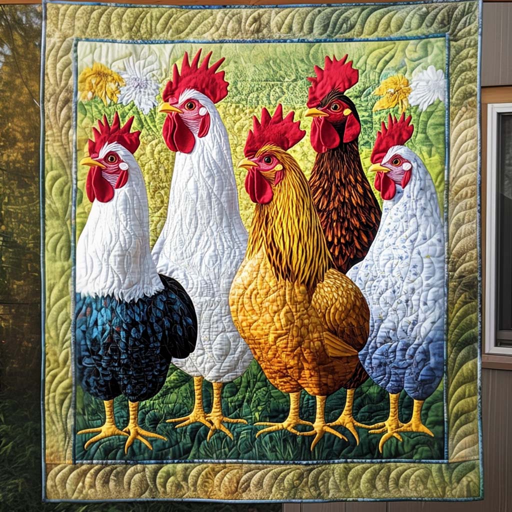 Sunny Day Chicks Quilted Blanket