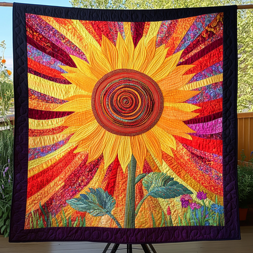 Sunny Horizon Quilted Blanket