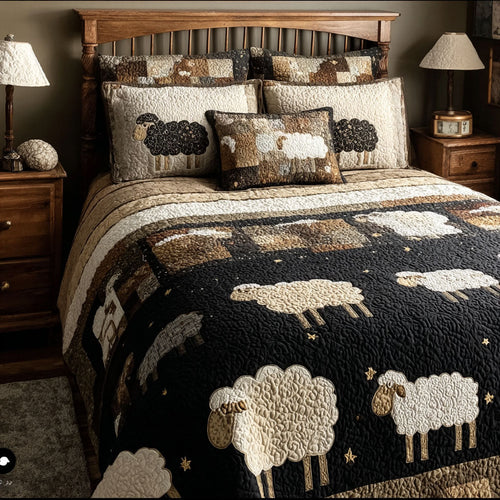 Sunny Sheep 3-Piece Quilted Bedding Set