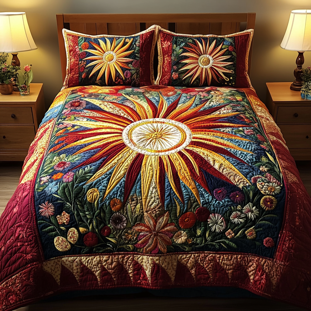 Sunray Bliss 3-Piece Quilted Bedding Set