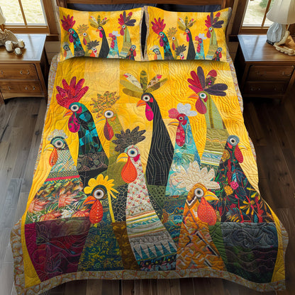 Chicken Quilted Bedding Set