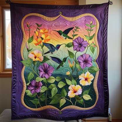 Sunset Bloom Quilted Blanket