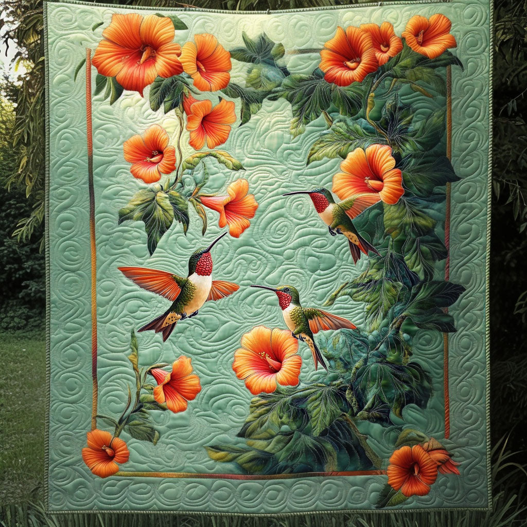 Sunset Blooms Quilted Blanket