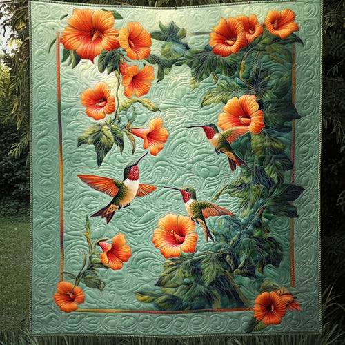 Sunset Blooms Quilted Blanket