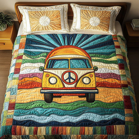 Sunset Freedom 3-Piece Quilted Bedding Set
