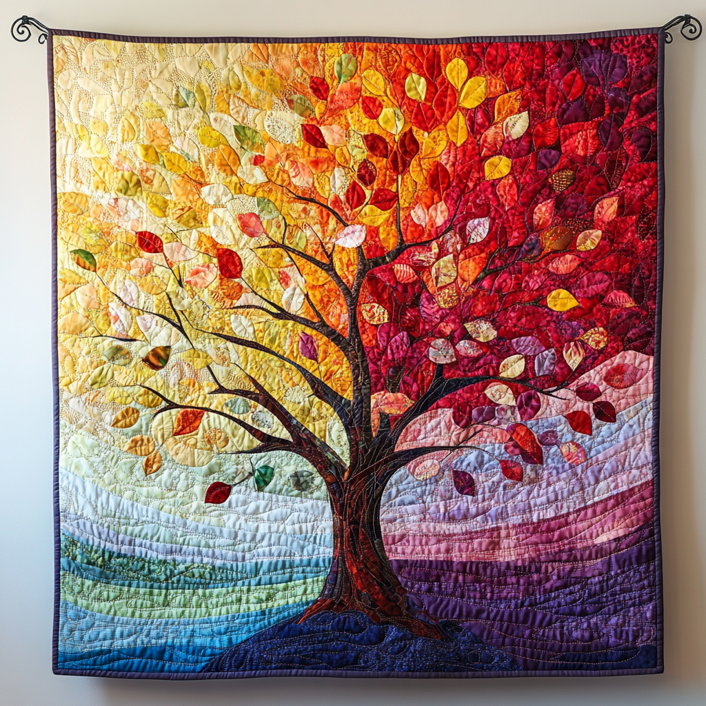 Sunset Harmony Quilted Blanket
