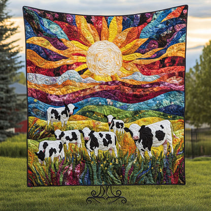 Sunset Herd Quilted Blanket