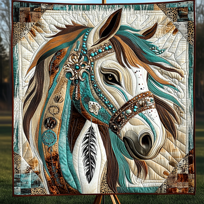 Sunset Mane Quilted Blanket