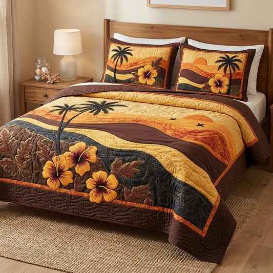 Sunset Paradise 3-Piece Quilted Bedding Set