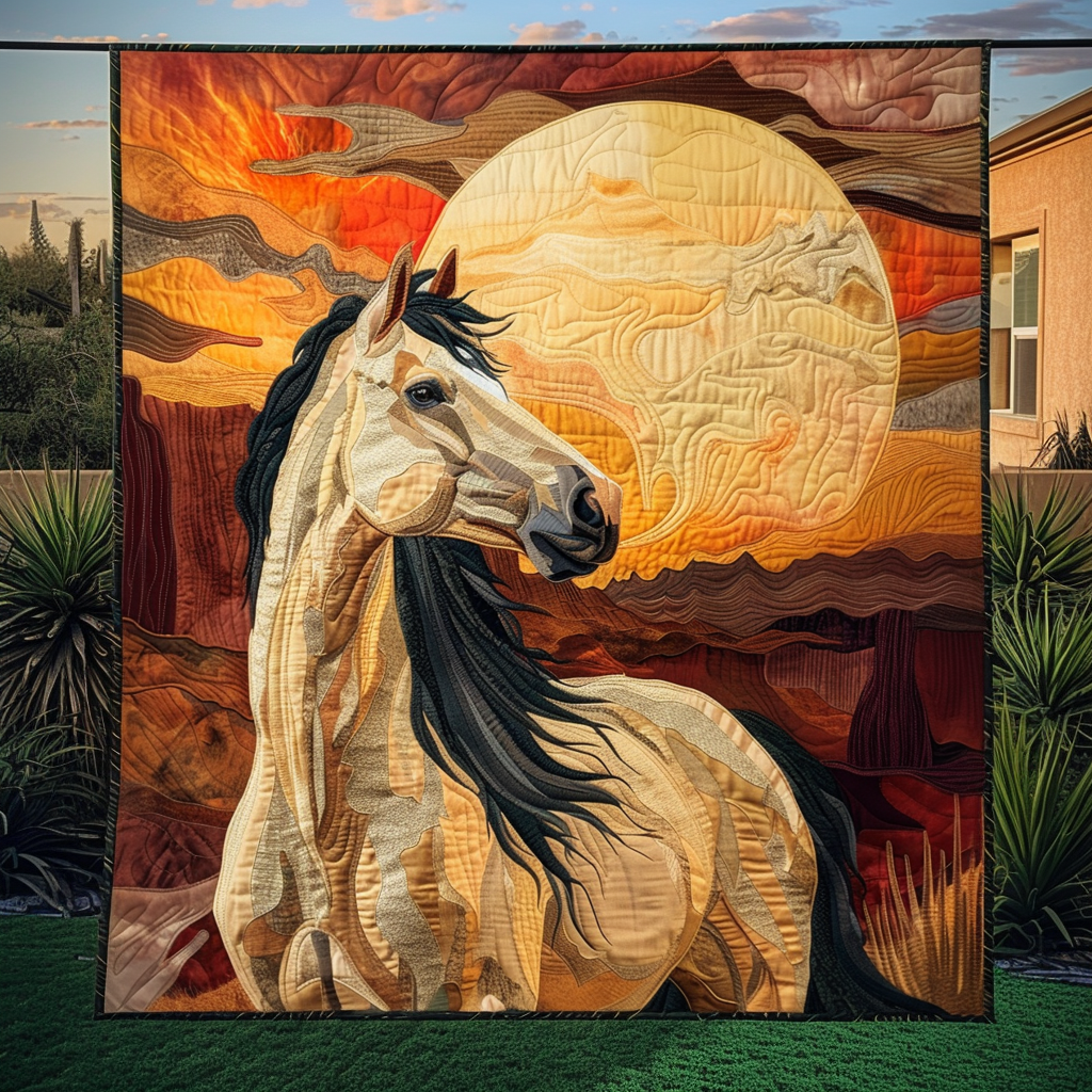 Sunset Plain Quilted Blanket