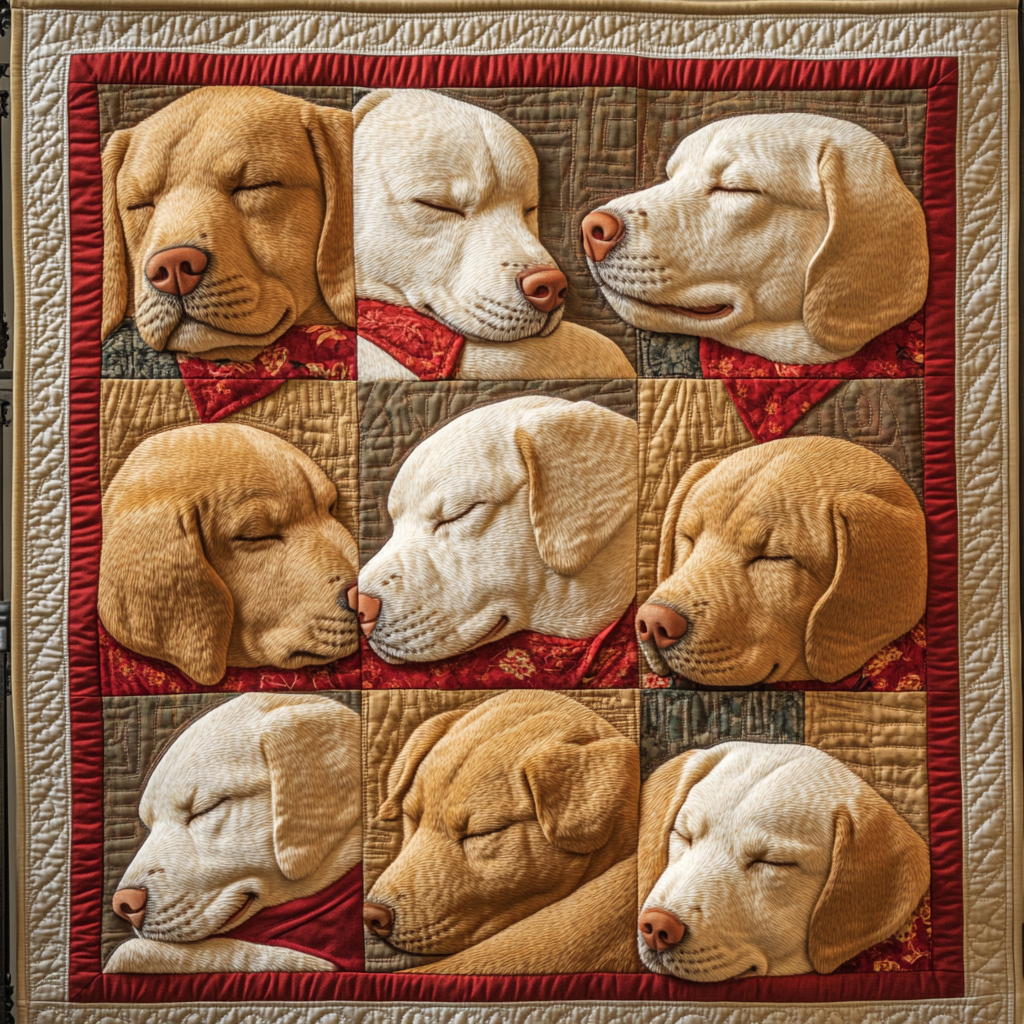 Sunset Retriever Quilted Blanket